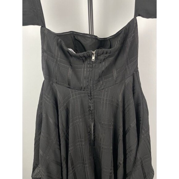 Selfie Leslie Black Jessa Hi-Low Chiffon Flowy Summer Brunch Romper Size M - Picture 7 of 9